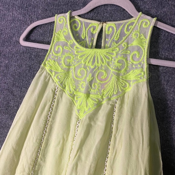 Lilly Pulitzer Cammie Dress XXS Lemon Drop Neon Yellow Green Embroidered Swing - Picture 6 of 14